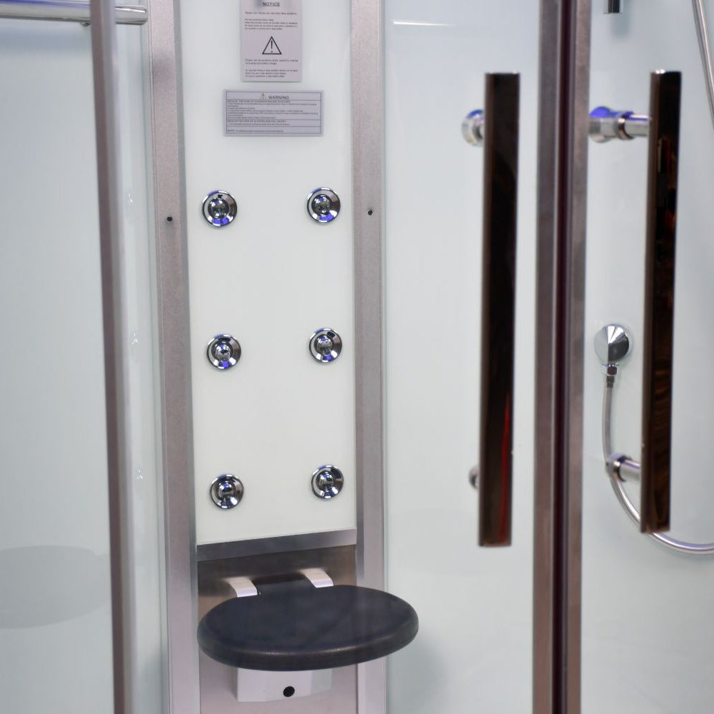 Platinum Showers Platinum DZ901A 1 Person with Dual Sliding Doors Corner Steam Shower - White