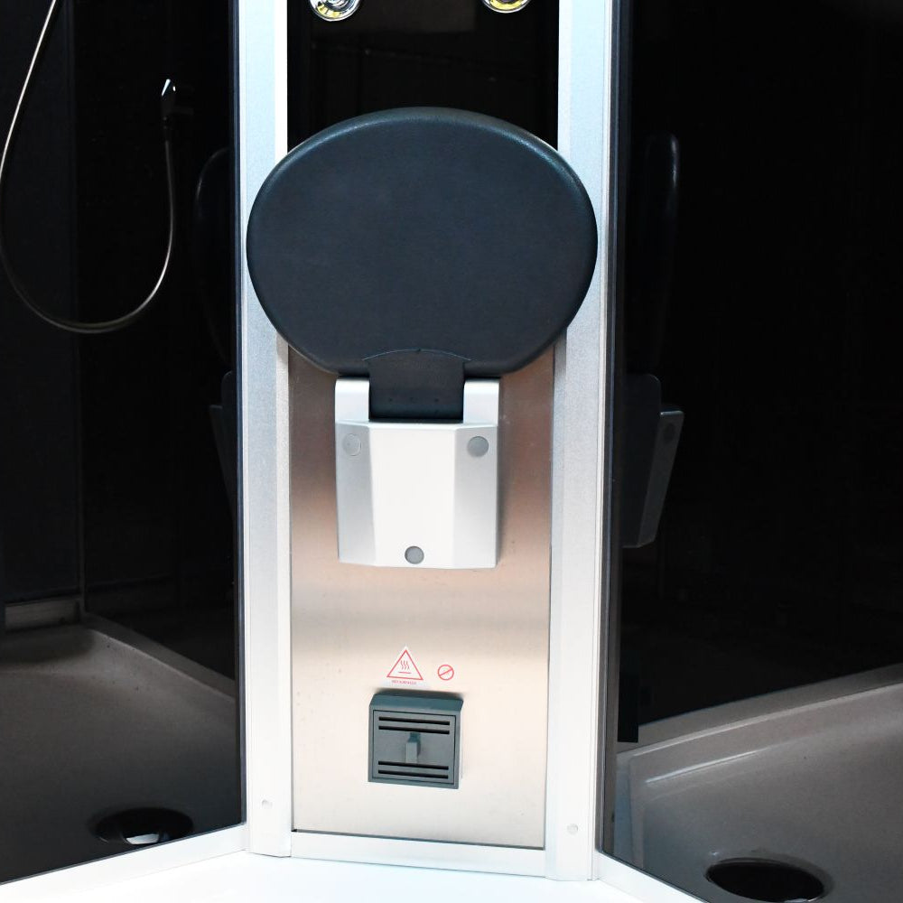 Platinum Showers Platinum DZ901L 1 Person with Dual Sliding Doors Corner Steam Shower - Black
