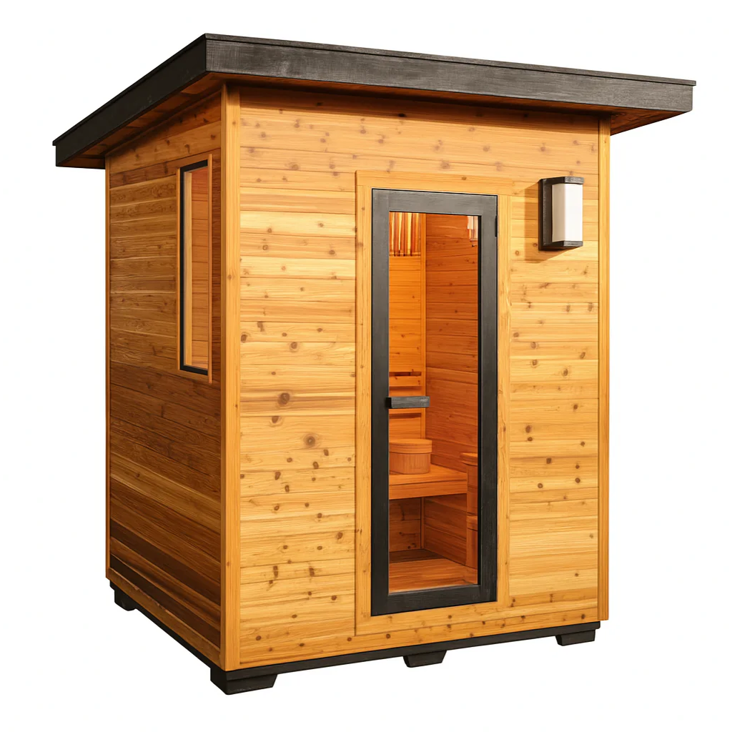 Sunray Saunas Sunray Denali 4-Person Contemporary Outdoor Sauna with Harvia Heater