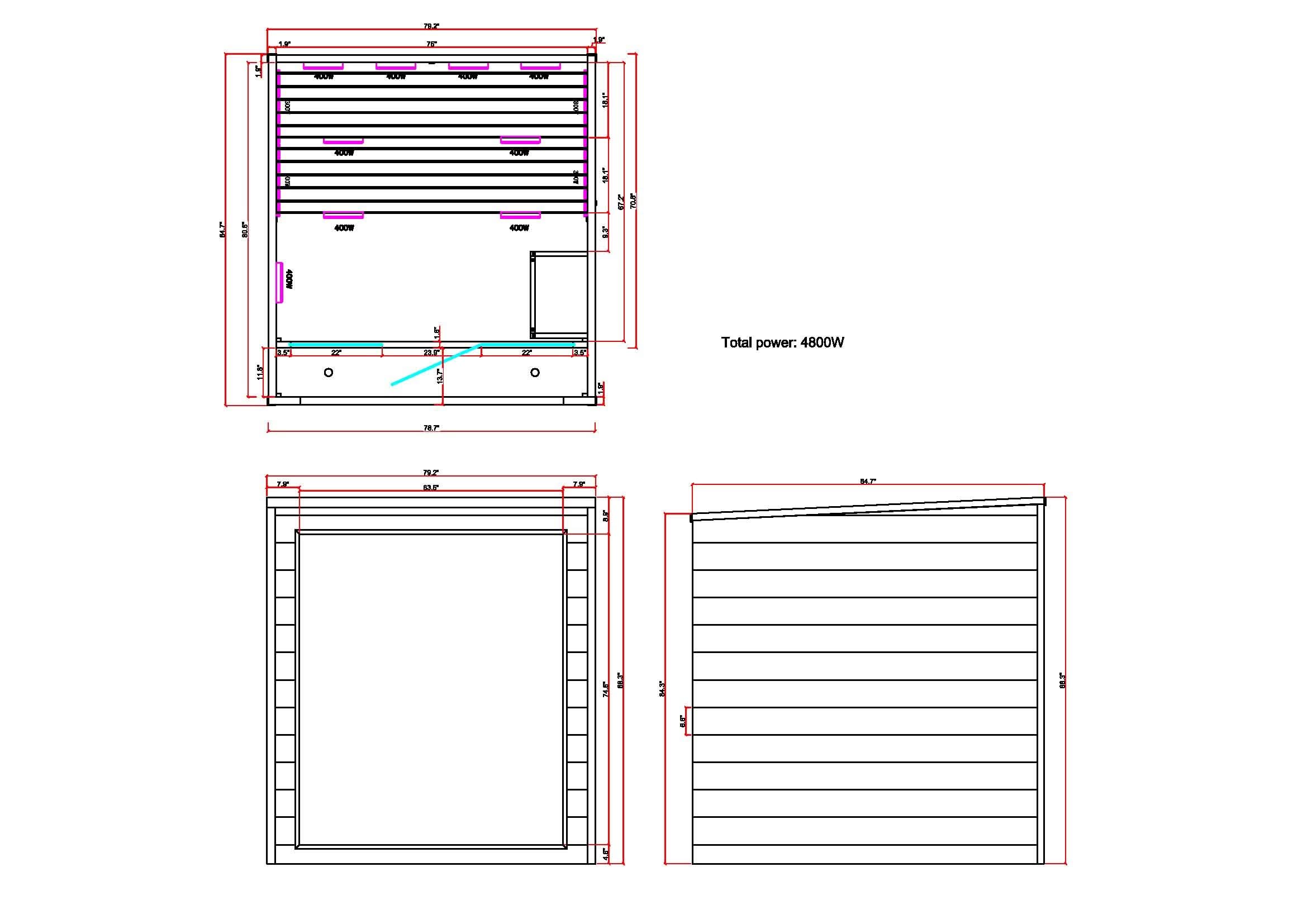 Golden Designs Saunas Golden Designs Karlstad 6 Person Outdoor-Indoor PureTech™ Hybrid Full Spectrum Sauna (GDI-8226-01)