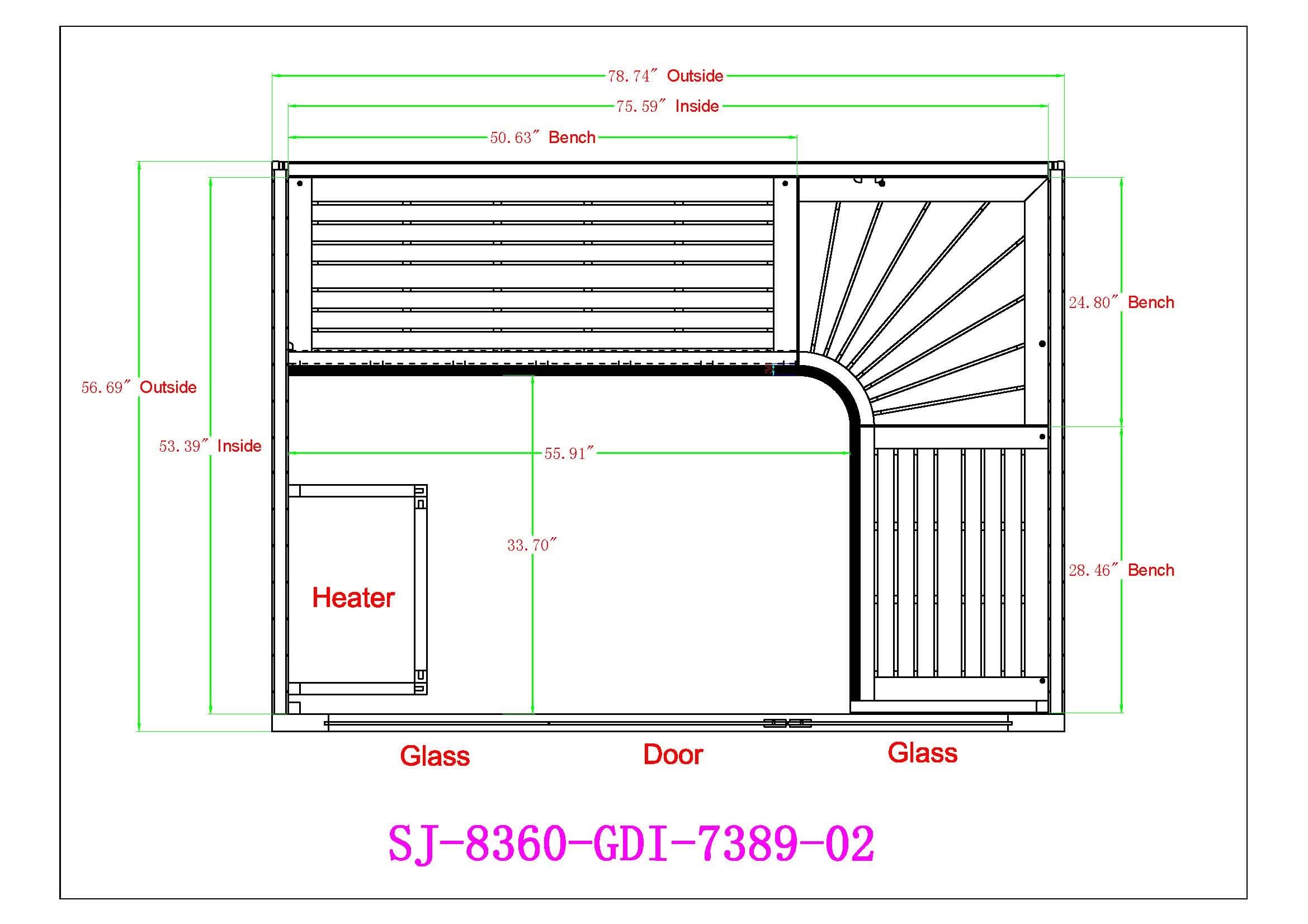 Golden Designs Saunas Golden Designs 2025 Updated Copenhagen 3 Person Traditional Sauna (GDI-7389-02)
