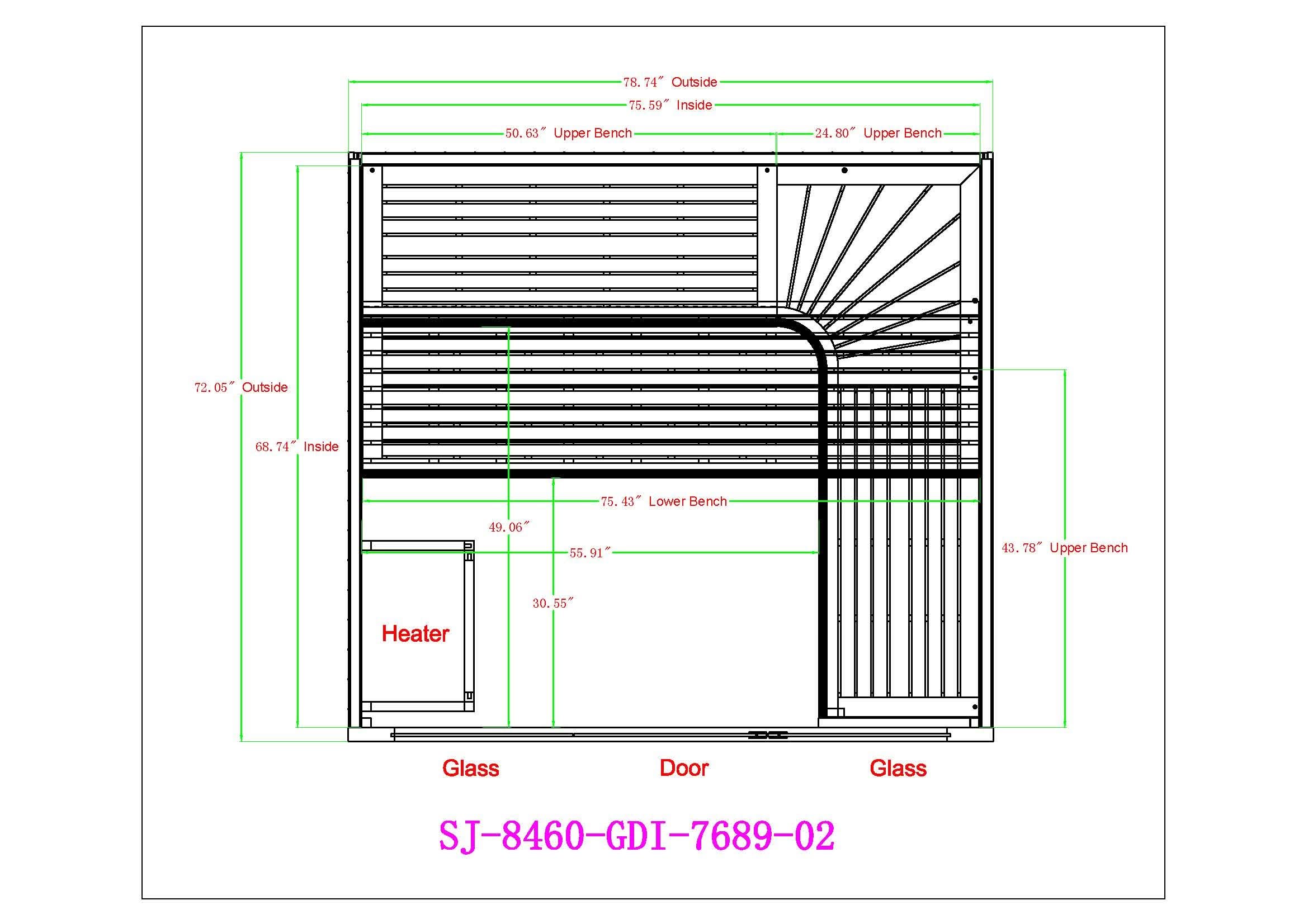 Golden Designs Saunas Golden Designs 2025 Updated Osla 6 Person Traditional Sauna (GDI-7689-02)