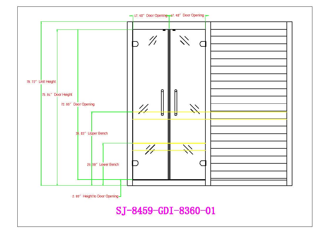 Golden Designs Saunas Golden Designs 2025 Toledo 6 Person Hybrid Sauna (Indoor) Full Spectrum and Harvia Traditional Stove (GDI-8360-01)