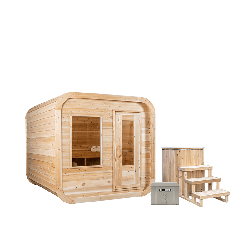 Dundalk LeisureCraft Canadian Timber Luna Sauna & Arctic Cold Plunge Tub Detox Package