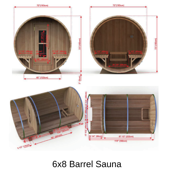 Dundalk LeisureCraft Saunas Dundalk LeisureCraft Knotty Cedar Barrel Sauna