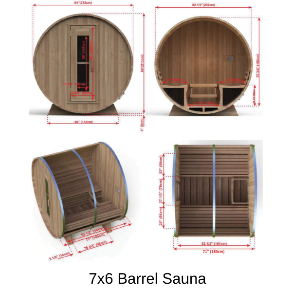 Dundalk LeisureCraft Saunas Dundalk LeisureCraft Knotty Cedar Barrel Sauna