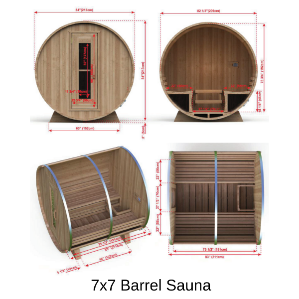 Dundalk LeisureCraft Saunas Dundalk LeisureCraft Knotty Cedar Barrel Sauna