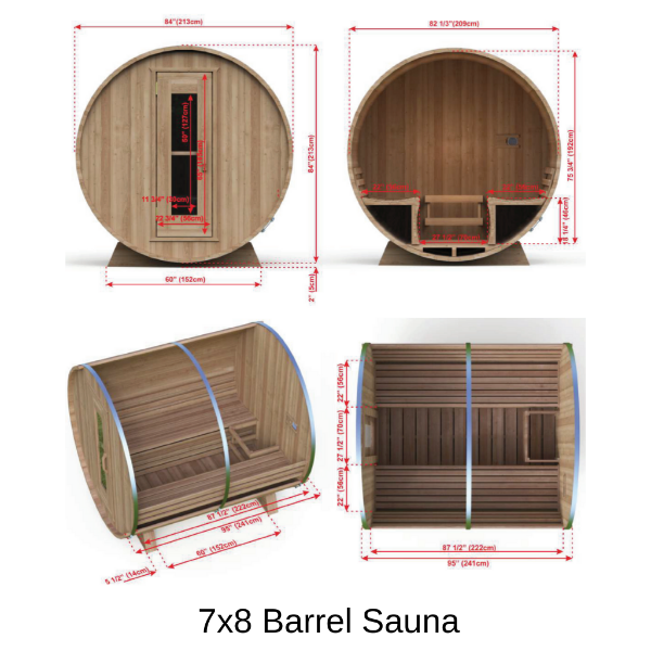 Dundalk LeisureCraft Saunas Dundalk LeisureCraft Knotty Cedar Barrel Sauna