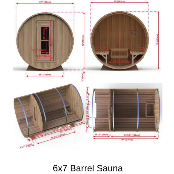 Dundalk LeisureCraft Saunas Dundalk LeisureCraft Knotty Cedar Barrel Sauna