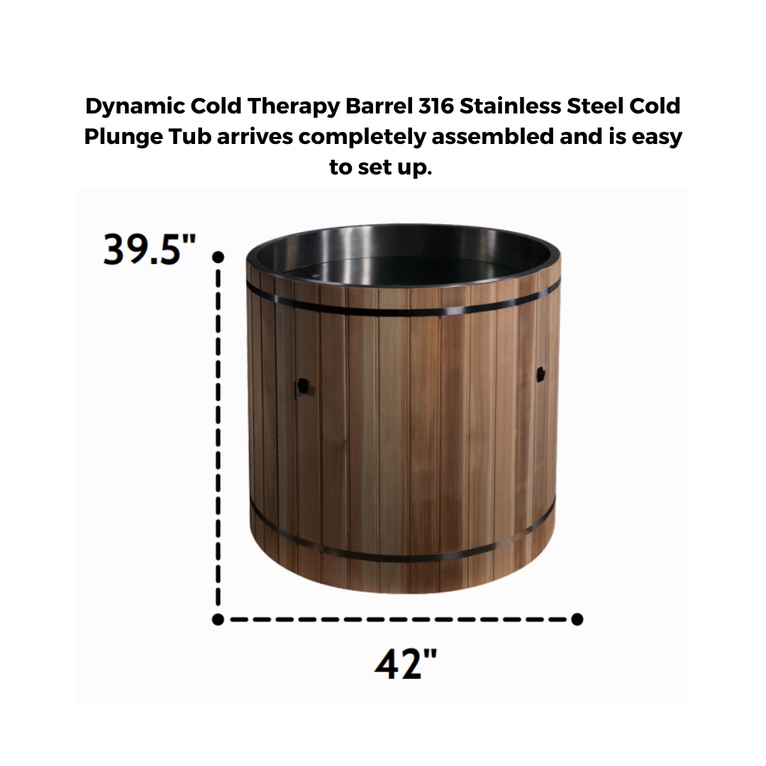 Golden Designs Cold Plunge Tubs Dynamic Cold Therapy Barrel 316 Stainless Steel Cold Plunge Tub