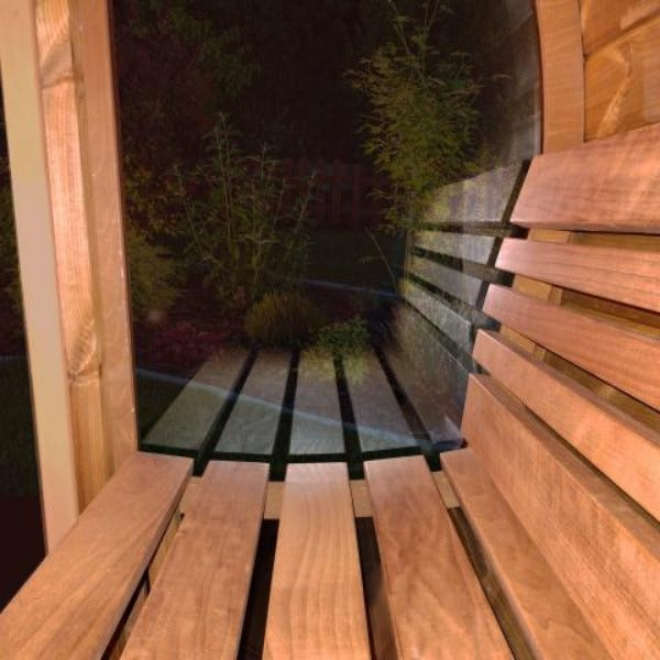 SaunaLife Saunas SaunaLife Model E7G 4 Person Barrel Sauna With Glass Front