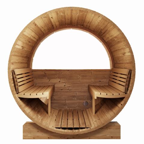 Forever Saunas Thermally Treated 2-Person Sauna w/ Back Window & HUUM Drop Sauna Heater