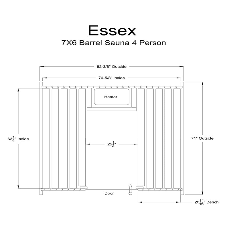 Almost Heaven Saunas Almost Heaven Essex 4 Person Standard Barrel Sauna