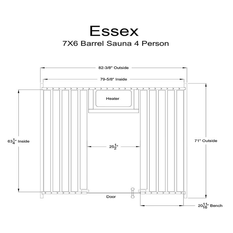 Almost Heaven Saunas Almost Heaven Essex 4 Person Standard Barrel Sauna