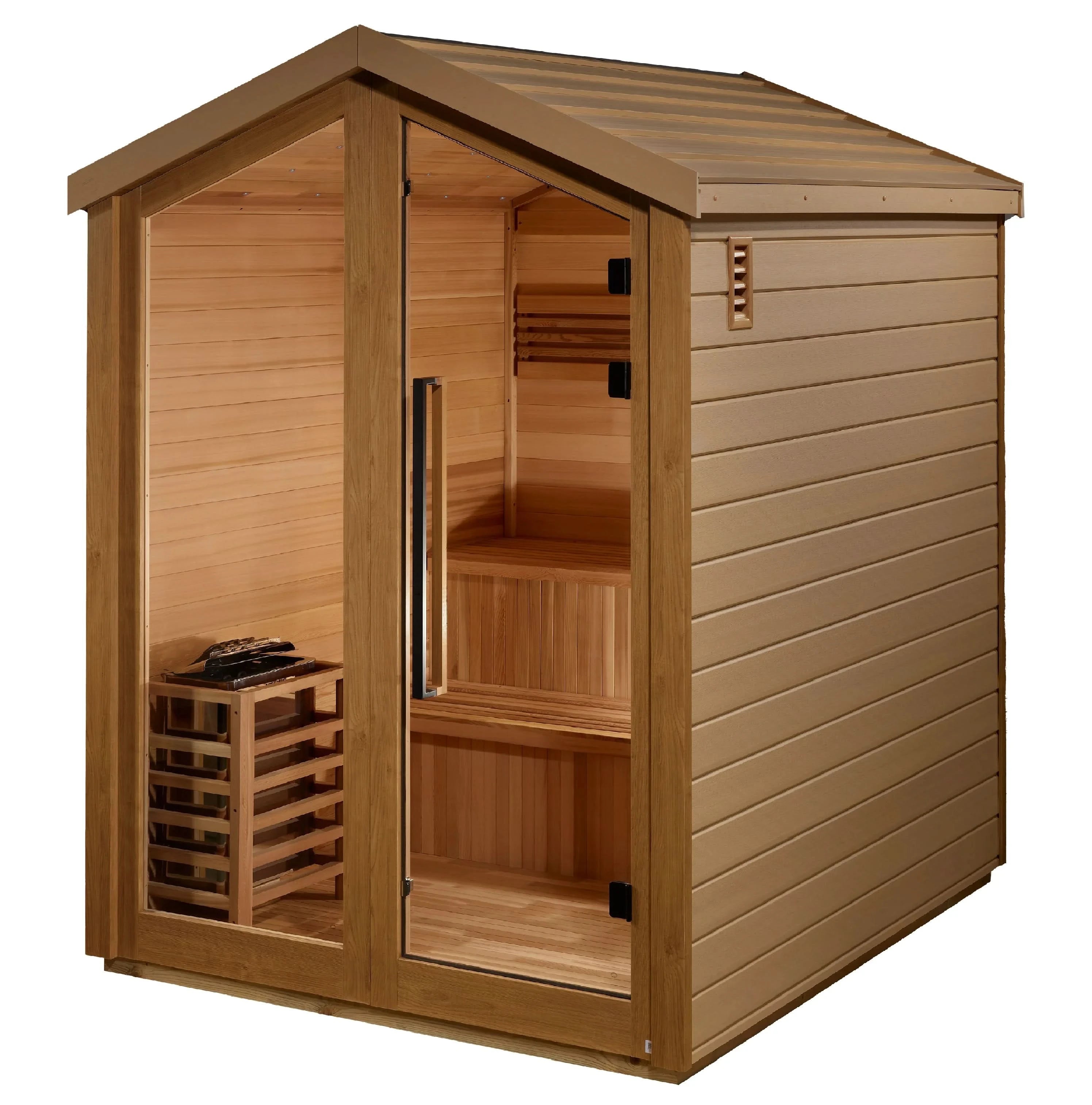 Golden Designs Saunas Golden Designs Kaarina 6 Person Barn Outdoor Traditional Sauna (GDI-8506-01)