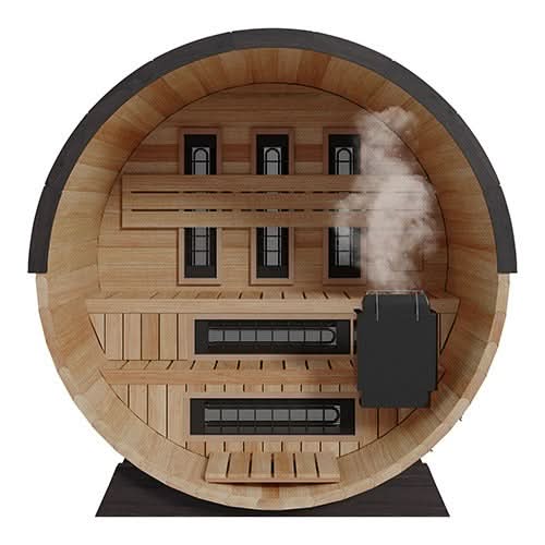 Finnmark Saunas Finnmark 4 Person FD-7 Thermo-Aspen Traditional-Infrared Barrel Sauna