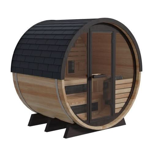 Finnmark Saunas Finnmark 4 Person FD-7 Thermo-Aspen Traditional-Infrared Barrel Sauna