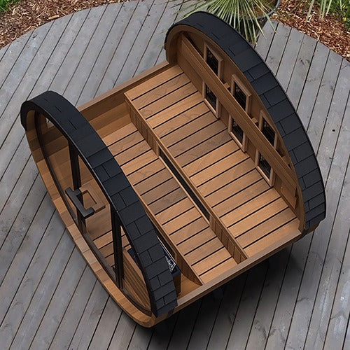 Finnmark Saunas Finnmark 4 Person FD-6 Cedar Traditional-Infrared  Barrel Sauna