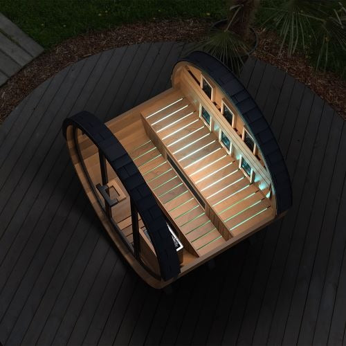 Finnmark Saunas Finnmark 4 Person FD-6 Cedar Traditional-Infrared  Barrel Sauna