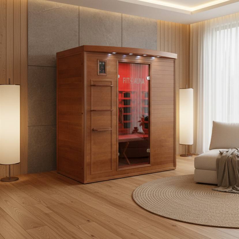 FitSauna Saunas FitSauna 3 Person Hemlock Infrared Cabin Sauna with Fitness System