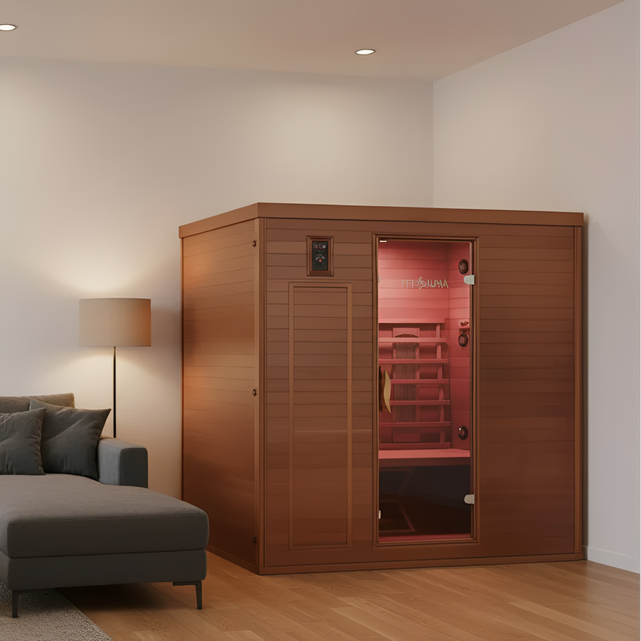 FitSauna Saunas FitSauna XL 3-Person Hemlock Infrared Sauna Cabin with Fitness System