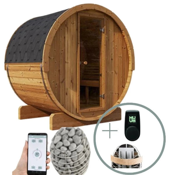 Forever Saunas Thermally Treated 6-Person Sauna with HUUM DROP SERIES 9.0KW SAUNA HEATER PACKAGE 