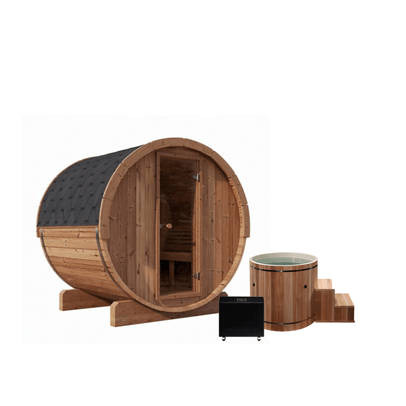 Forever Saunas Saunas Forever Saunas 4 person Thermally Treated Outdoor Barrel Sauna Detox Package