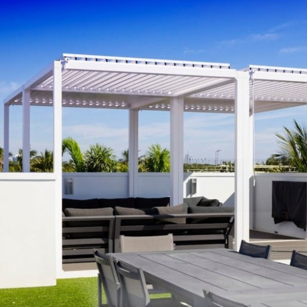 My Sauna World Outdoor Furniture Forever Shade Modern Design Louvered Aluminum Pergola