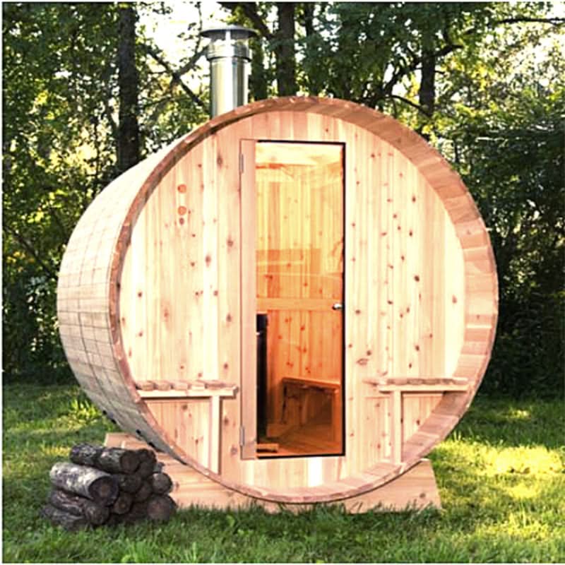 Almost Heaven Saunas Almost Heaven Grandview 4-6 person Canopy Barrel Sauna