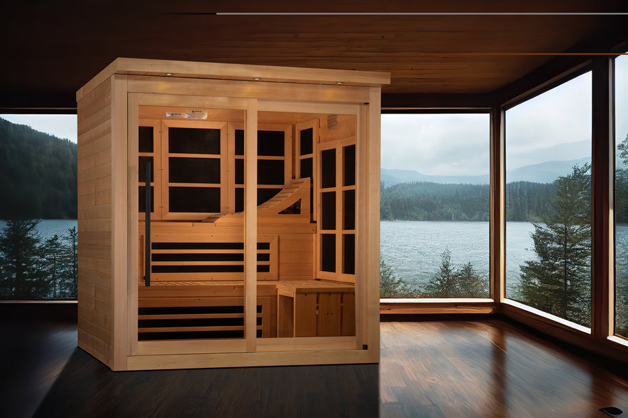 Golden Designs Saunas Golden Designs 6 Person Near Zero EMF Far IR Sauna (GDI-6996-02)
