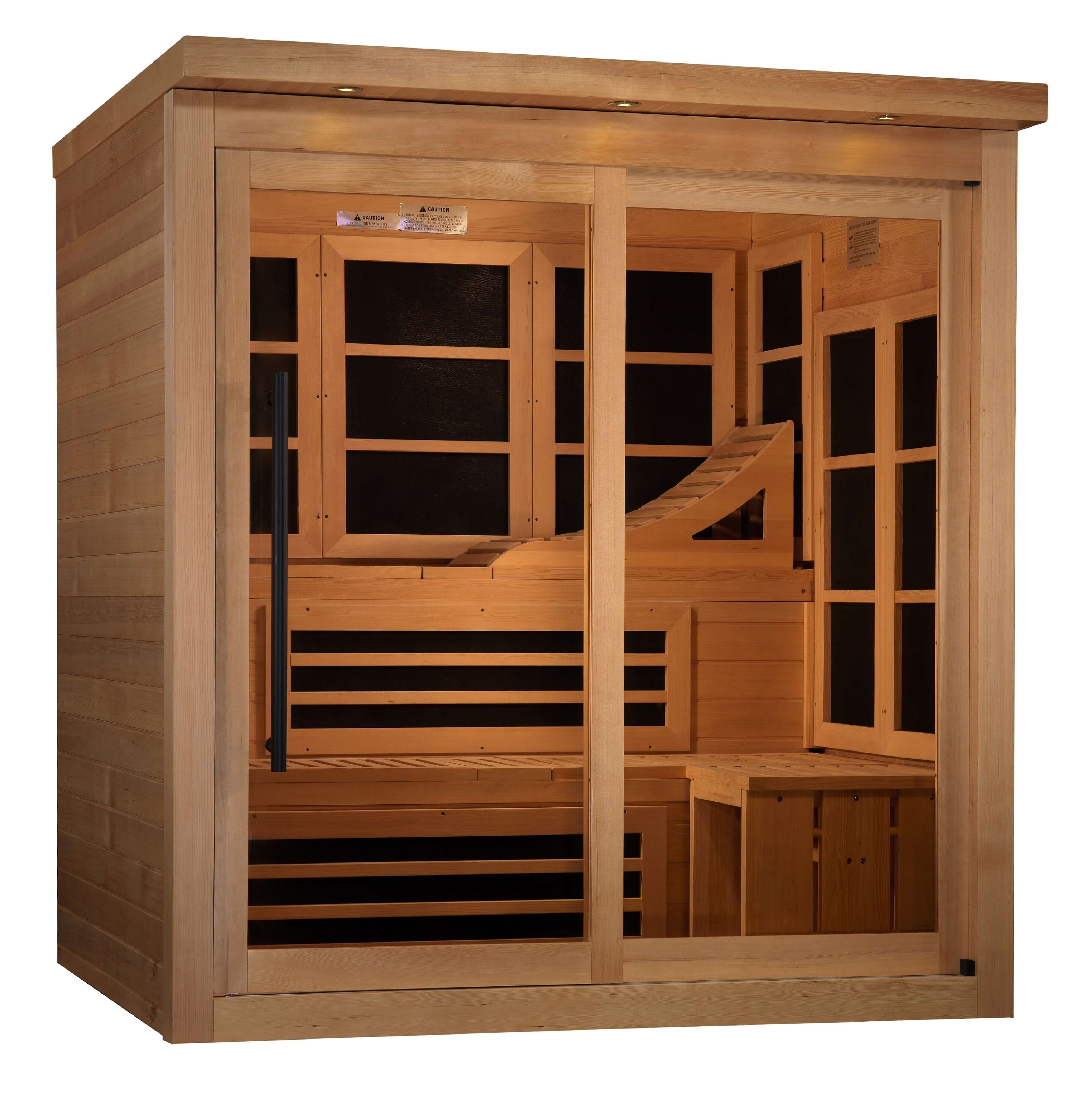 Golden Designs Saunas Golden Designs 6 Person Near Zero EMF Far IR Sauna (GDI-6996-02)