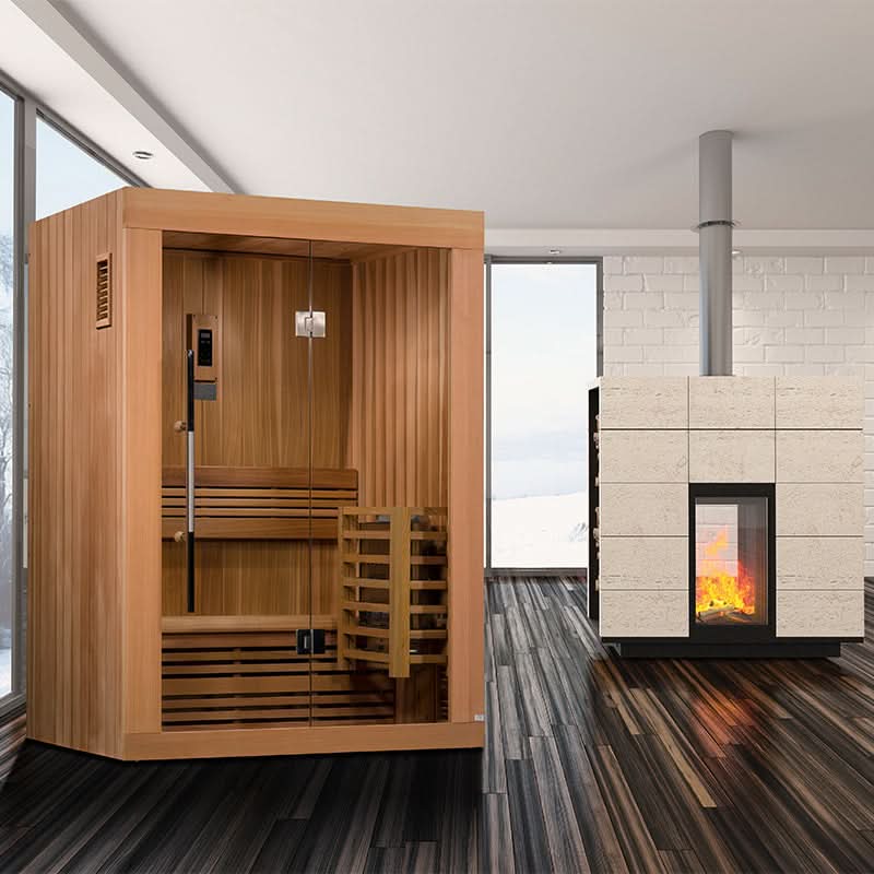 Golden Designs Saunas Golden Designs 2025 Updated Sundsvall 2 Person Traditional Sauna (GDI-7289-02)