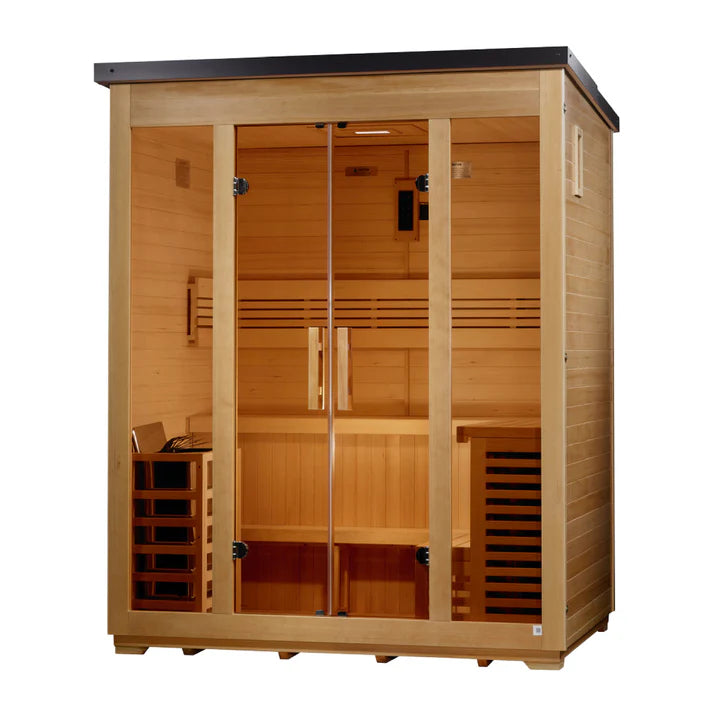Golden Designs Saunas Golden Designs "Vorarlberg" 5 Person Traditional Flat Roof Outdoor Sauna (GDI-8005-01)