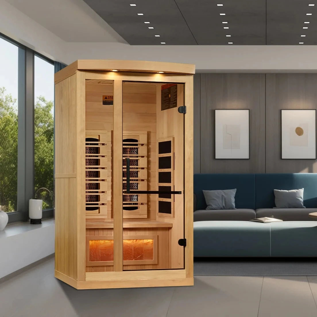 Golden Designs Saunas Golden Designs 2025 Reserve Edition 1 Person Full Spectrum with Himalayan Salt Bar (GDI-8010-03)