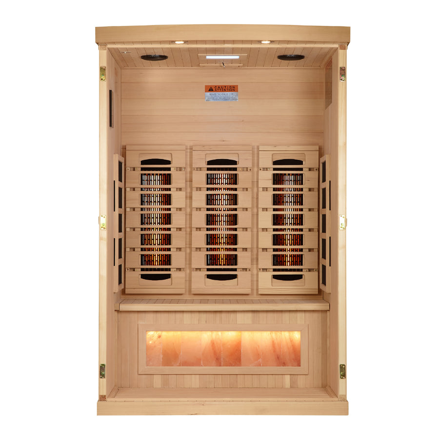 Golden Designs Saunas Golden Designs 2025 Reserve Edition 2 Person Full Spectrum with Himalayan Salt Bar (GDI-8020-03)