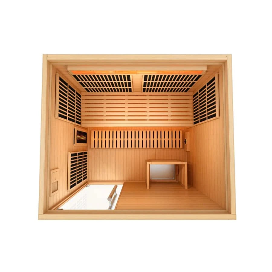 Golden Designs Saunas Golden Designs 2025 Soria 3 Person Hybrid Sauna (Indoor) Full Spectrum and Harvia Traditional Stove (GDI-8330-01)