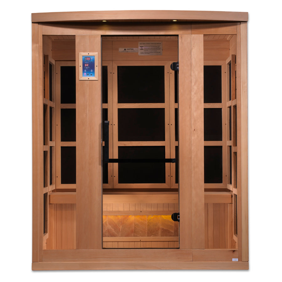 Golden Designs Hotel 6 Person Full Spectrum PureTech™ Near-Zero EMF FAR Infrared Sauna w/ Himalayan Salt Bar