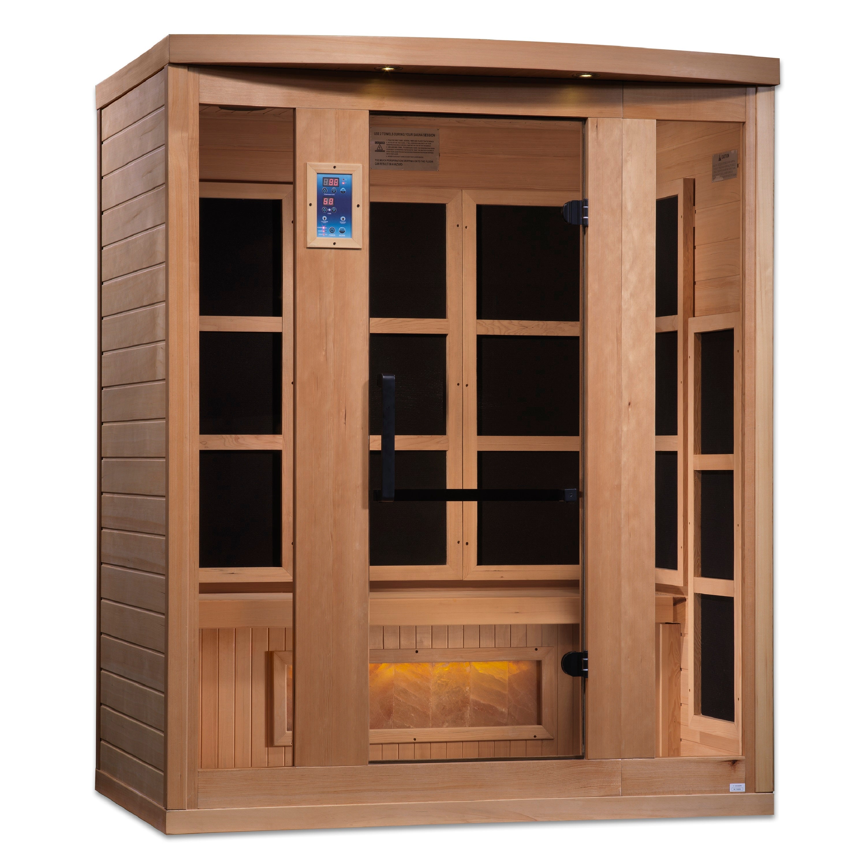 Golden Designs Hotel 6 Person Full Spectrum PureTech™ Near-Zero EMF FAR Infrared Sauna w/ Himalayan Salt Bar