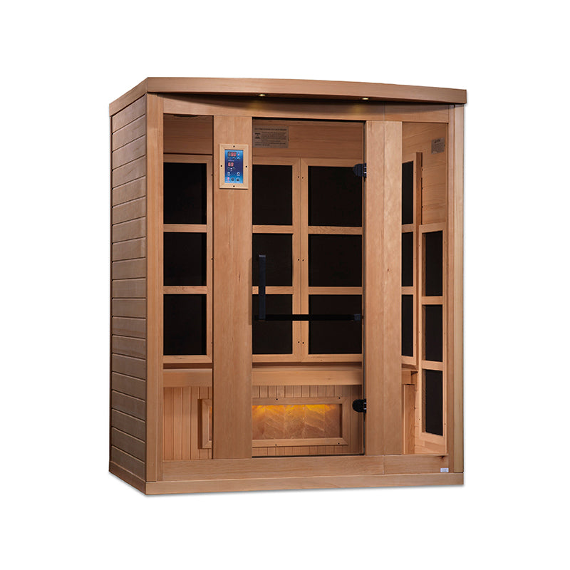 Golden Designs Hotel 6 Person Full Spectrum PureTech™ Near-Zero EMF FAR Infrared Sauna w/ Himalayan Salt Bar