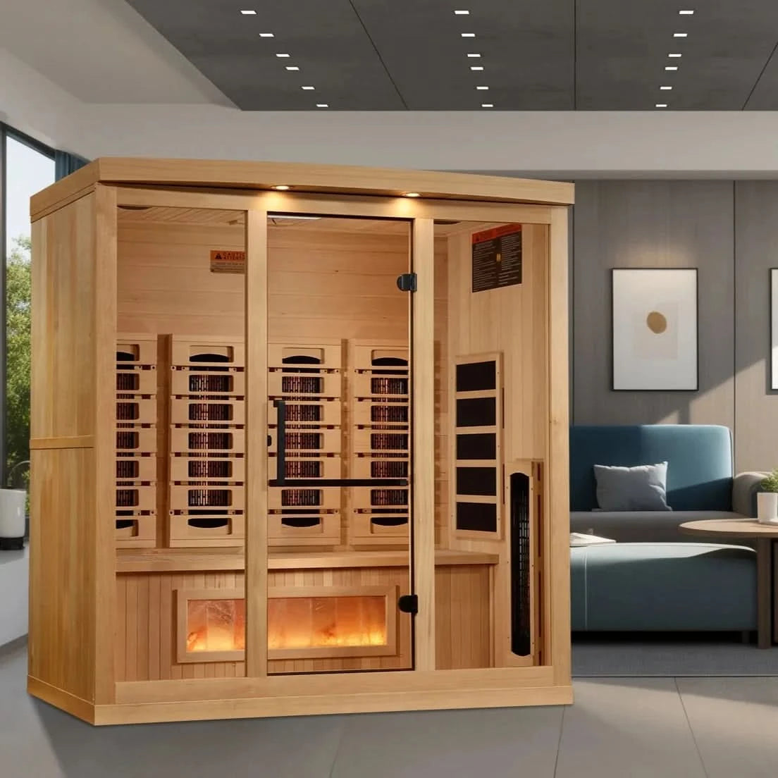 Golden Designs Saunas Golden Designs 2025 "Reserve Edition" 4 Person Full Spectrum with Himalayan Salt Bar (GDI-8040-03)