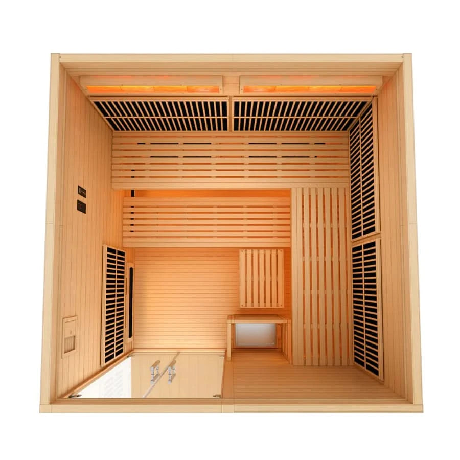 Golden Designs Saunas Golden Designs 2025 Toledo 6 Person Hybrid Sauna (Indoor) Full Spectrum and Harvia Traditional Stove (GDI-8360-01)
