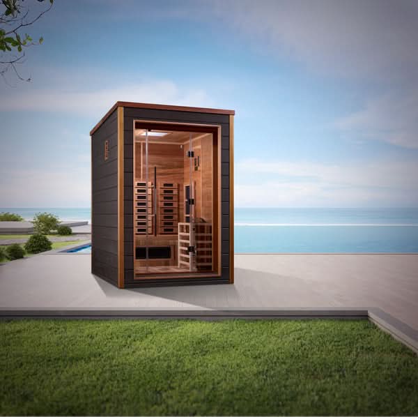 Golden Designs Saunas Golden Designs Nora 2 Person Outdoor-Indoor PureTech™ Hybrid Full Spectrum Sauna (GDI-8222-01)