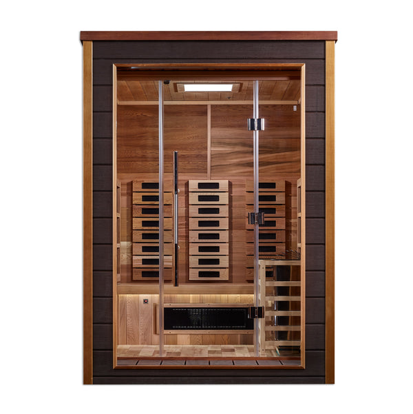 Golden Designs Saunas Golden Designs Nora 2 Person Outdoor-Indoor PureTech™ Hybrid Full Spectrum Sauna (GDI-8222-01)