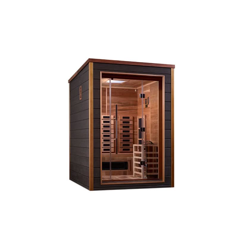 Golden Designs Saunas Golden Designs Nora 2 Person Outdoor-Indoor PureTech™ Hybrid Full Spectrum Sauna (GDI-8222-01)