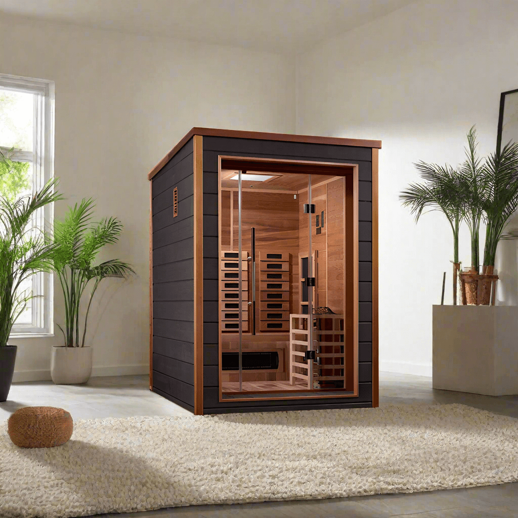 Golden Designs Saunas Golden Designs Nora 2 Person Outdoor-Indoor PureTech™ Hybrid Full Spectrum Sauna (GDI-8222-01)