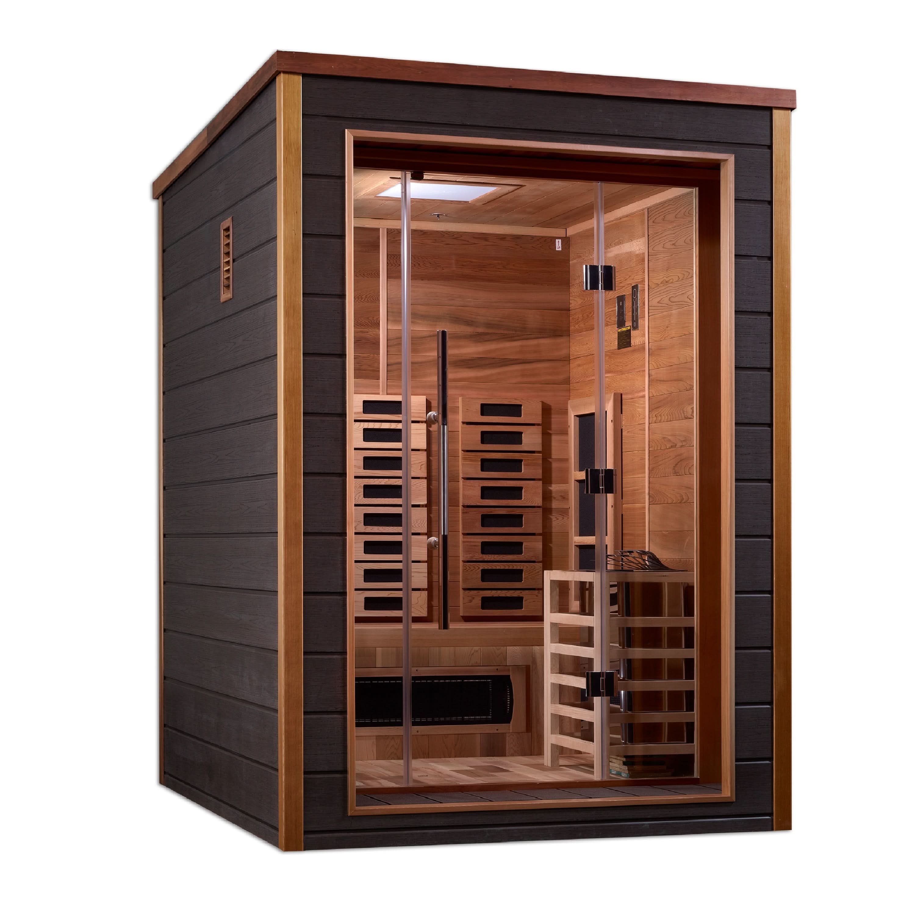 Golden Designs Saunas Golden Designs Nora 2 Person Outdoor-Indoor PureTech™ Hybrid Full Spectrum Sauna (GDI-8222-01)
