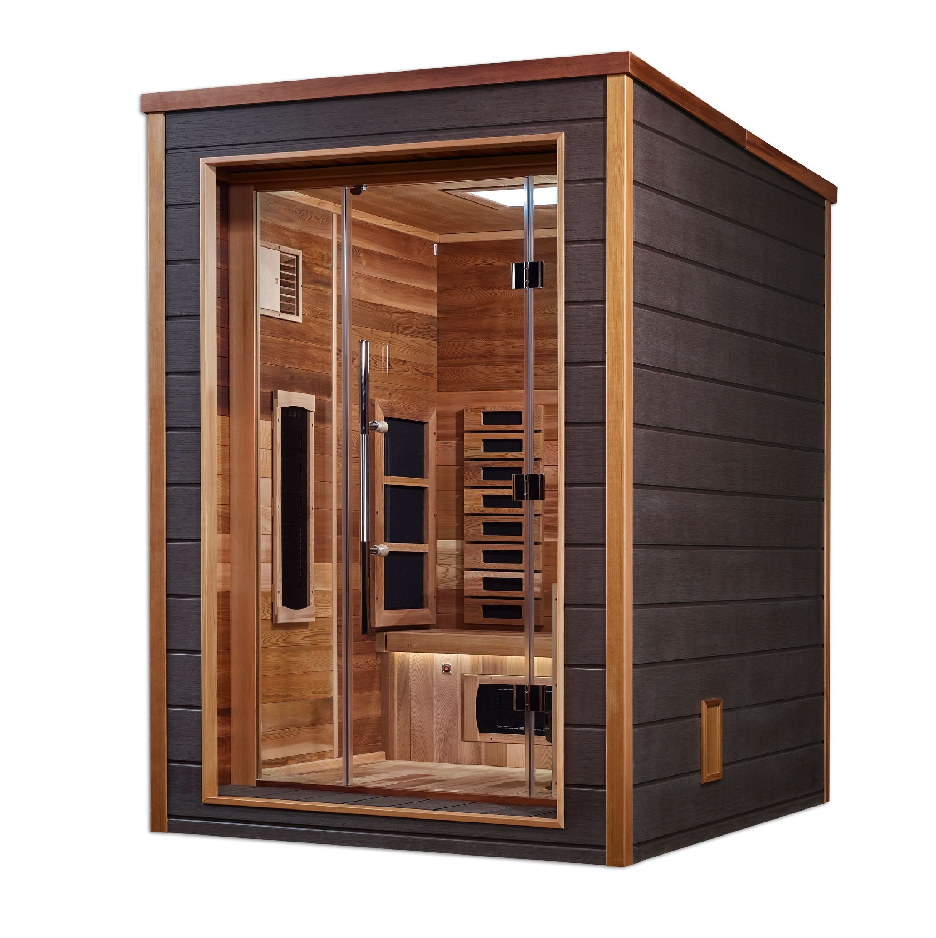 Golden Designs Saunas Golden Designs Nora 2 Person Outdoor-Indoor PureTech™ Hybrid Full Spectrum Sauna (GDI-8222-01)