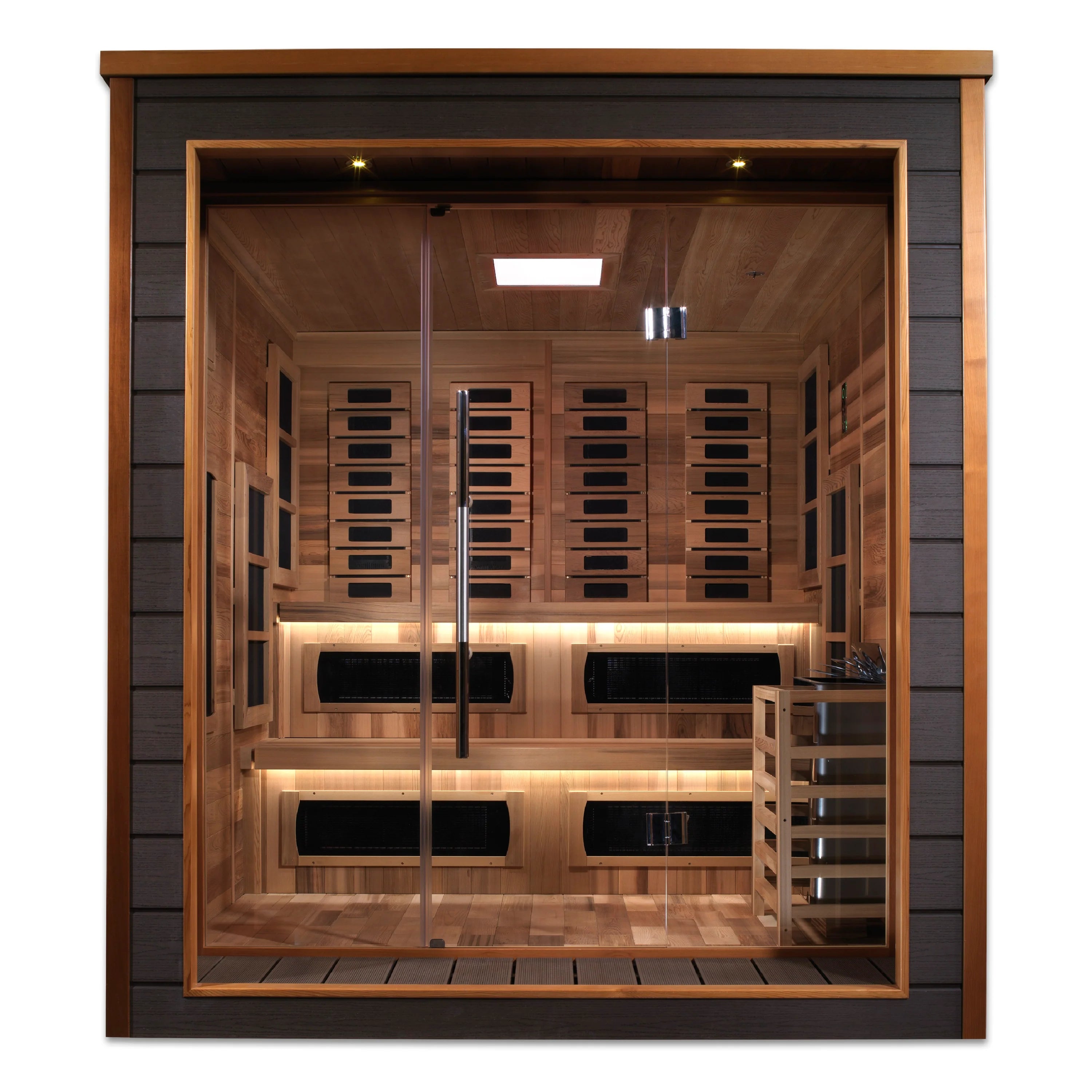 Golden Designs Saunas Golden Designs Karlstad 6 Person Outdoor-Indoor PureTech™ Hybrid Full Spectrum Sauna (GDI-8226-01)