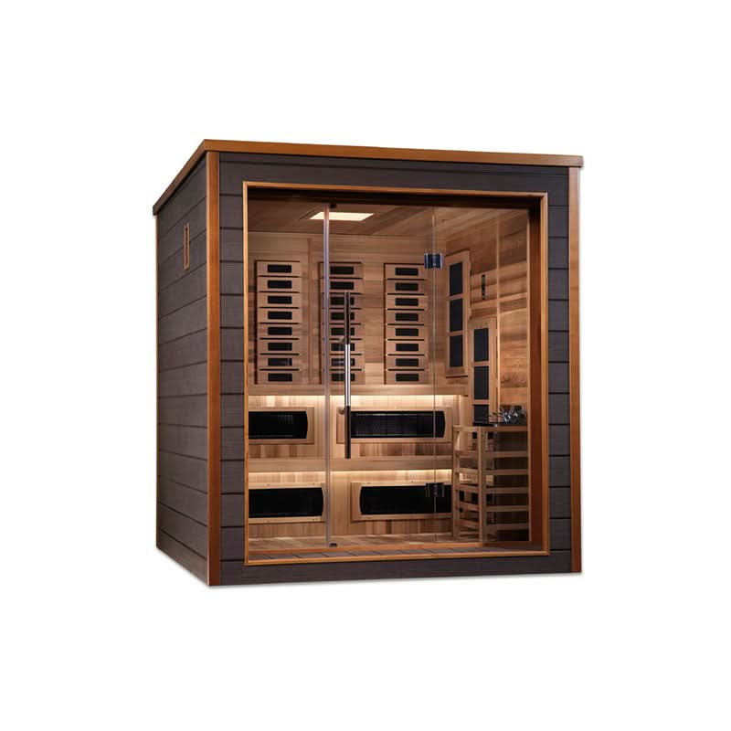 Golden Designs Saunas Golden Designs Karlstad 6 Person Outdoor-Indoor PureTech™ Hybrid Full Spectrum Sauna (GDI-8226-01)