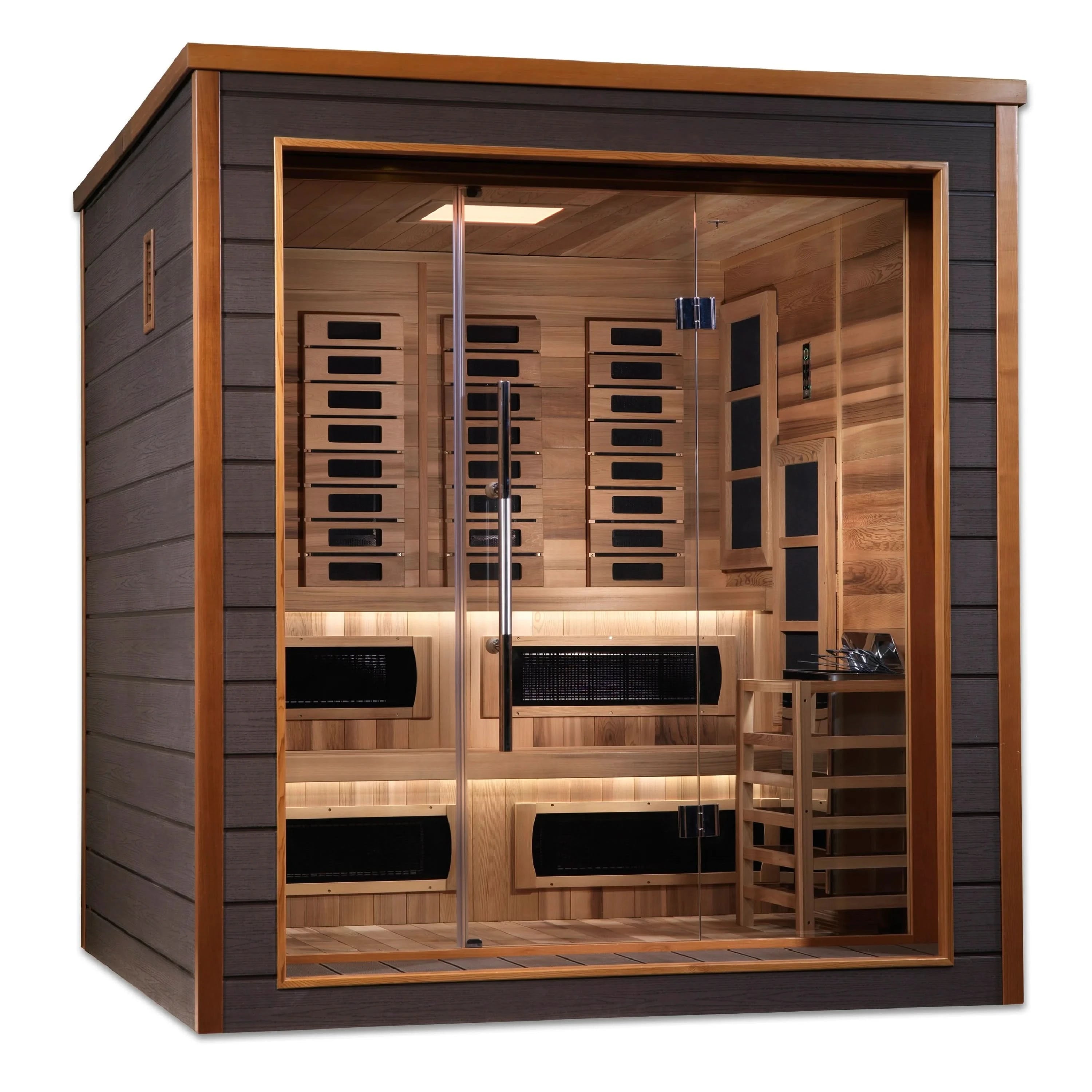 Golden Designs Saunas Golden Designs Karlstad 6 Person Outdoor-Indoor PureTech™ Hybrid Full Spectrum Sauna (GDI-8226-01)